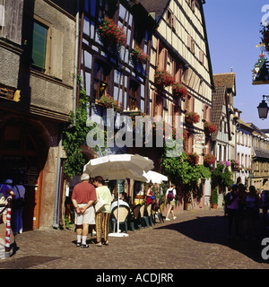 Géographie / voyages, France, Alsace, Riquewihr, présentations, rue principale, vue, façade, du tourisme, de l'aperçu Banque D'Images