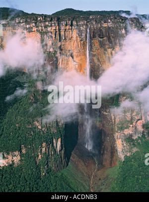 Parc national Canaima État de Bolivar Venezuela Angel Falls plus élevés de monde vue aérienne Banque D'Images