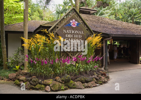 Singapour peut Pavillon d'entrée et signe pour Orchid Garden National dans des jardins botaniques Banque D'Images