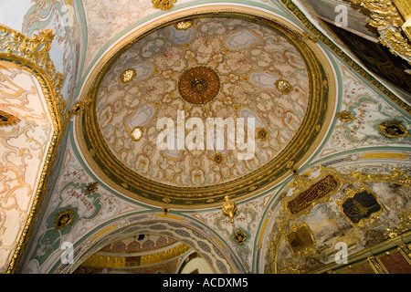 Plafond dans le palais de Topkapi à Istanbul, Turquie Banque D'Images