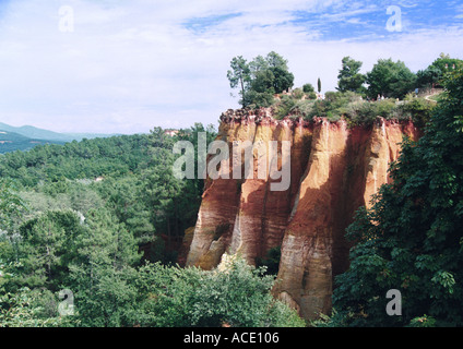 Red Rock Formation près de Roussillon en Provence France Banque D'Images