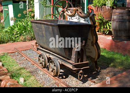 L'exploitation minière souterraine ou wagon transporteur de minerai d'or. Partie de musée vivant, Pilgrims Rest, Afrique du Sud Banque D'Images