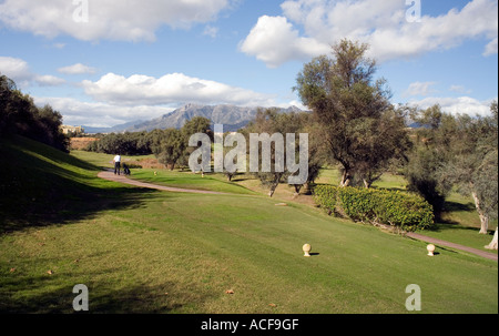 Golf à proximité de Marbella espagne liens golf Le golf fairway vert exercice sport fun loisirs passe-temps plaisir Banque D'Images