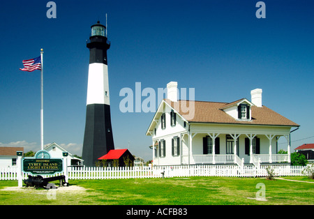 La station historique sur Tybee Island, Georgia USA Banque D'Images