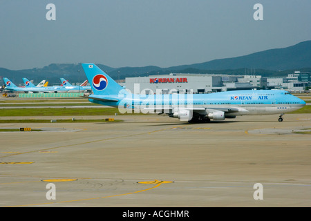 La compagnie aérienne coréenne grand avion de l'aéroport international Incheon Corée du Sud Séoul ICN Banque D'Images