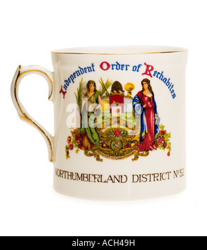 Ordre Indépendant des Récabites mug commémorative du Northumberland Royaume-uni district 1953 Banque D'Images