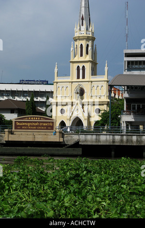 'Église Catholique Saint Rosaire sur la rivière Chao Phraya Bangkok' Banque D'Images