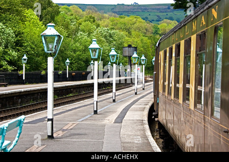 Un chariot Pullman à Grosmont station N Yorks UK Banque D'Images