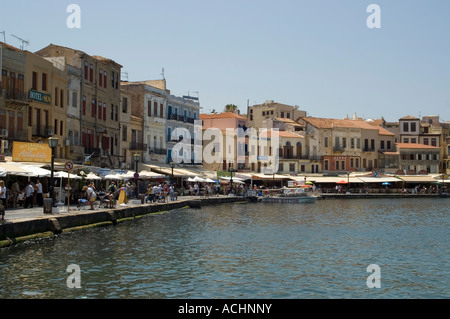 Avant-port vénitien de Chania Crete Banque D'Images
