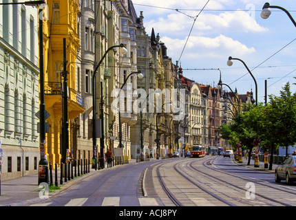 Masarykovo rue de Prague République Tchèque Banque D'Images