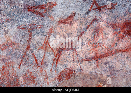 L'art rupestre San, Matobo Hills Banque D'Images