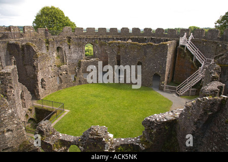 Château Restormel Angleterre Cornwall garder shell vue de l'intérieur de garder Banque D'Images