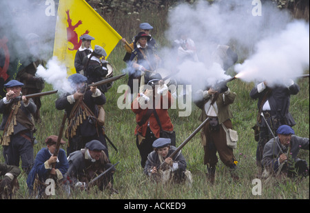 Kirroughtree Forest Hogan-vexel historique 17e siècle texte coventors réutilisation et royalistes royalistes combat mousquet tir Banque D'Images