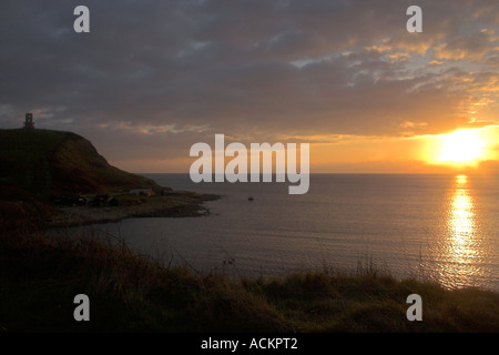 Coucher de soleil sur Clavels Kimmeridge Tour Dorset England UK Banque D'Images