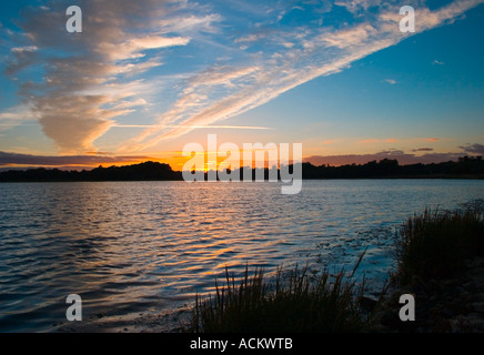 Sunset Bay Trous Poole Dorset Banque D'Images