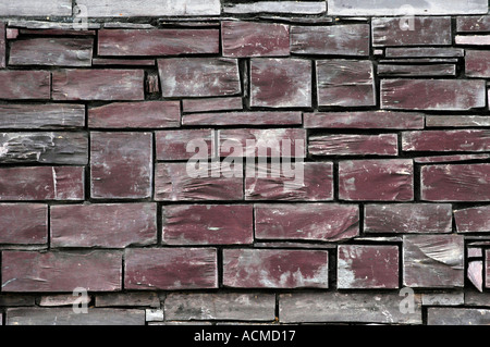 L'ardoise galloise bardage sur mur extérieur de la Wales Millennium Centre Cardiff Bay South Wales UK Banque D'Images