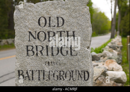 Old North Bridge Parc National Minuteman Concord Massachusetts Banque D'Images