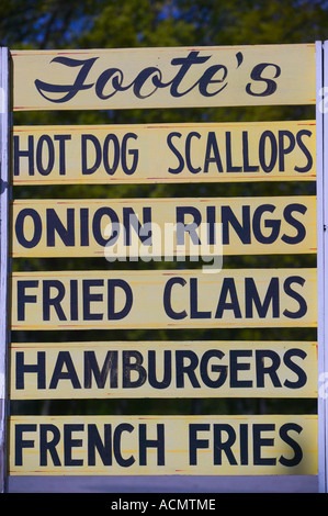 Au menu restaurant Plum Island Massachusetts Banque D'Images