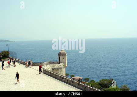 Vue sur la mer Méditerranée depuis le Palais Royal de Monaco Banque D'Images