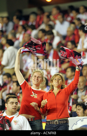 Fans de FC Séville Banque D'Images