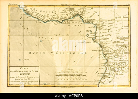 Carte de Guinée vers 1760 Banque D'Images