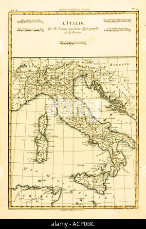 Carte de l'Italie vers 1760 Banque D'Images