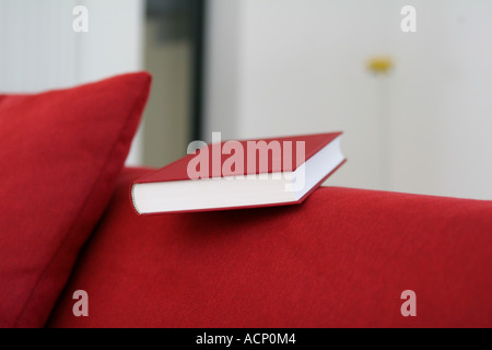 Livre sur le canapé - Buch auf canapé Banque D'Images