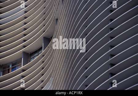 Bâtiment Copam détail par l'architecte Oscar Niemeier Centre-ville de São Paulo Brésil fenêtres arrondies Banque D'Images