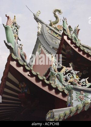 Temple chinois de Singapour de toit Banque D'Images