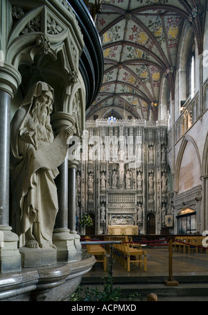 Intérieur de l'abbaye de St Albans, Hertfordshire Banque D'Images