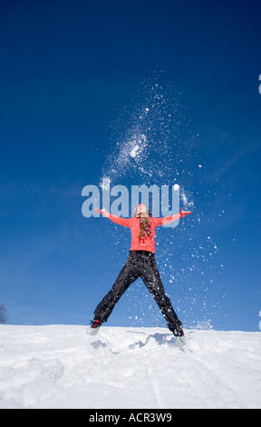 Woman in snow Banque D'Images