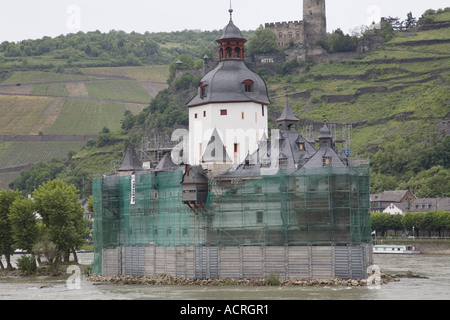 Le Palatinat dans le Rhin près de Kaub, Romantique Rhin, Rhin, Allemagne Banque D'Images