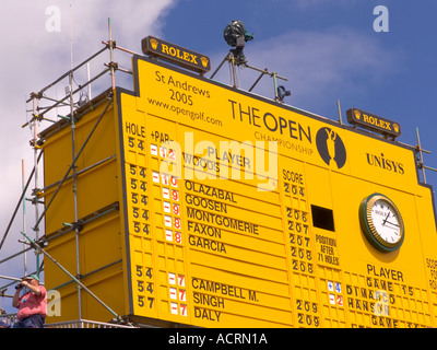 St Andrews leaderboard 2005 British Open Dernière journée Banque D'Images