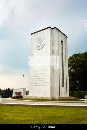 Chapelle de pierre blanche au cimetière militaire américain d'Hamm Luxembourg Ville Luxembourg Europe Banque D'Images