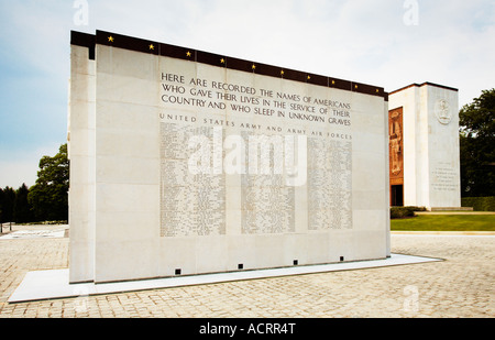 WW2 Missing in action monument au cimetière militaire américain d'Hamm, la Ville de Luxembourg, Luxembourg, Europe Banque D'Images