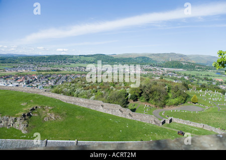 La vue sur le parc du château et ville de Stirling de château de Stirling, Stirling, Ecosse Banque D'Images