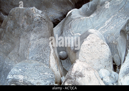 Formations rocheuses dans le parc national de Sagarmatha Vallée de l'Everest Népal Banque D'Images