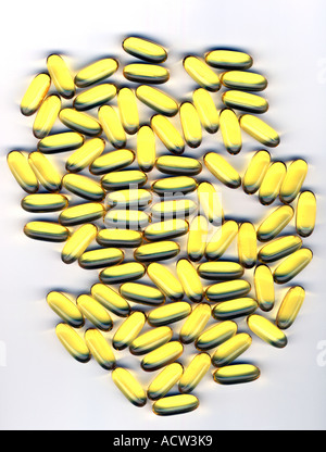 Pile de capsules d'huile d'Omega Banque D'Images