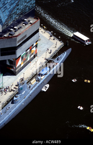 Vue aérienne de USS Torsk Baltimore Maryland USA Banque D'Images