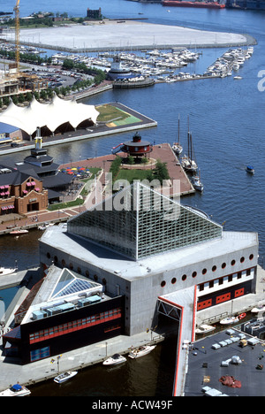 Vue aérienne de l'Aquarium National de Baltimore Maryland USA Banque D'Images