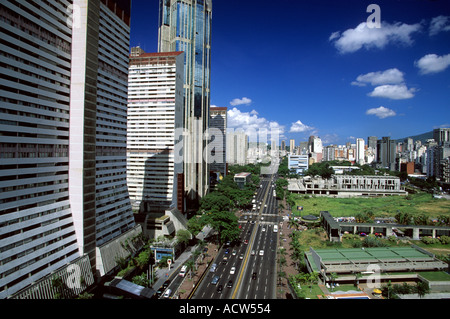 L'Avenue Bolivar dans le centre-ville de Caracas venezuela Banque D'Images