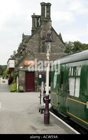 Churnet Valley Railway Steam train station Banque D'Images