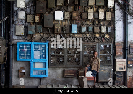 Les circuits électriques dans un bulding Calcutta Kolkata Inde Banque D'Images