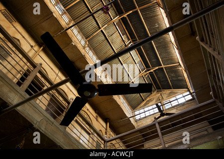 Fans sur le plafond d'un bâtiment ancien Delhi Inde Banque D'Images