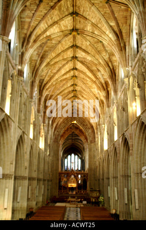 La nef de la cathédrale de Worcester dans le Worcestershire England UK United Kingdom Europe Banque D'Images