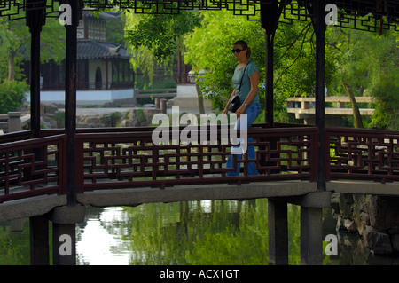 Les administrateurs de l'Humble Jardin à Suzhou, Chine Banque D'Images