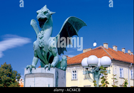 Dragonbridge Ljubljana Slovénie Banque D'Images