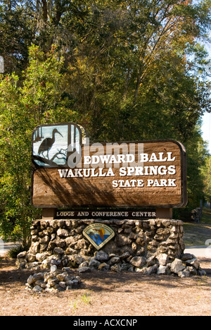 Edward Ball Wakulla Springs State Park, du panneau d'entrée le sport les loisirs de plein air Banque D'Images