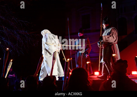 Jeu de la Passion œcuménique, Via Crucis - Chemin de Croix, Helsinki, Finlande Banque D'Images