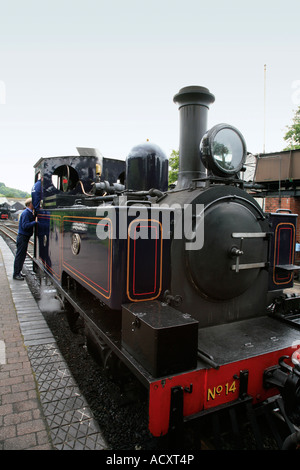 Loco No 85 sur le chemin de lumière à Welshpool Llanfair Llanfair Caereinion gare Juin 2007 Banque D'Images